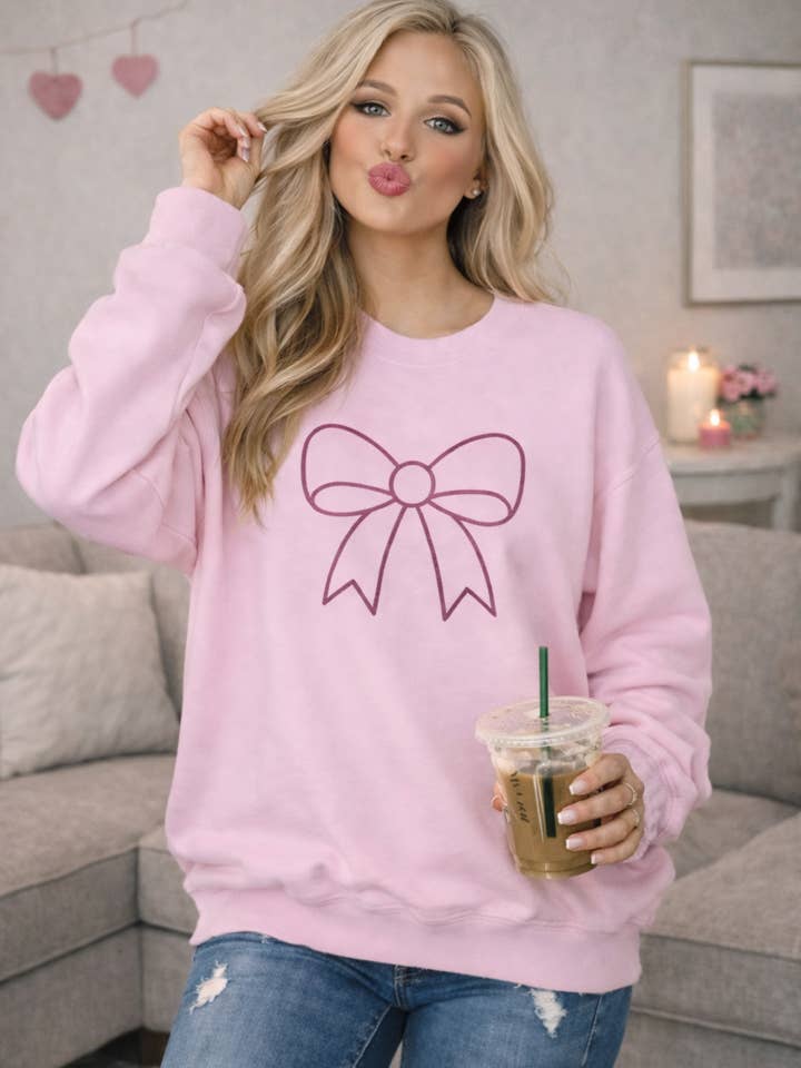 Valentine Bow Sweatshirt for wholesale by Blue & Willow