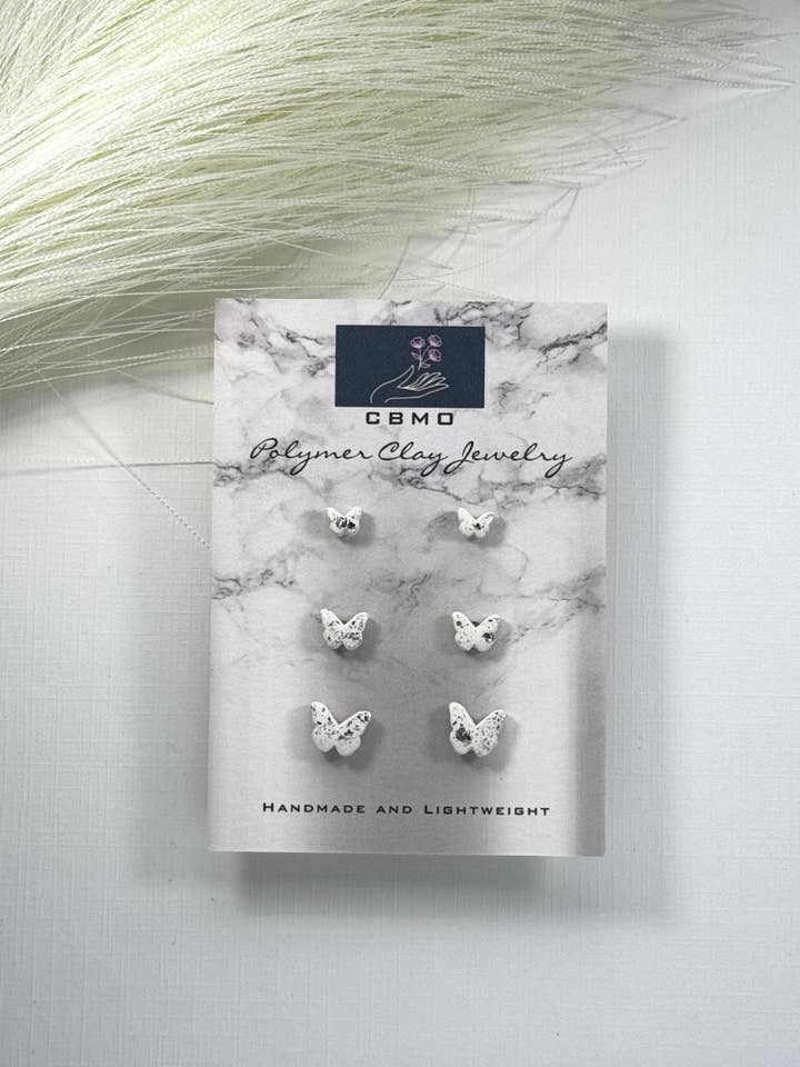 Paquete de pendientes de mariposa para venta al por mayor de ClaybyMO
