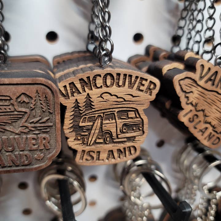 Vancouver Island Surfer Van Keychain for wholesale by Two Makers Crew