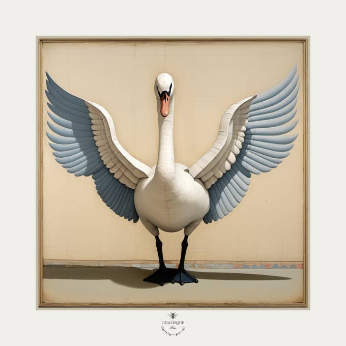 Illustratie de Zwaan - 18x18 cm voor wholesale door Odalisque Paris