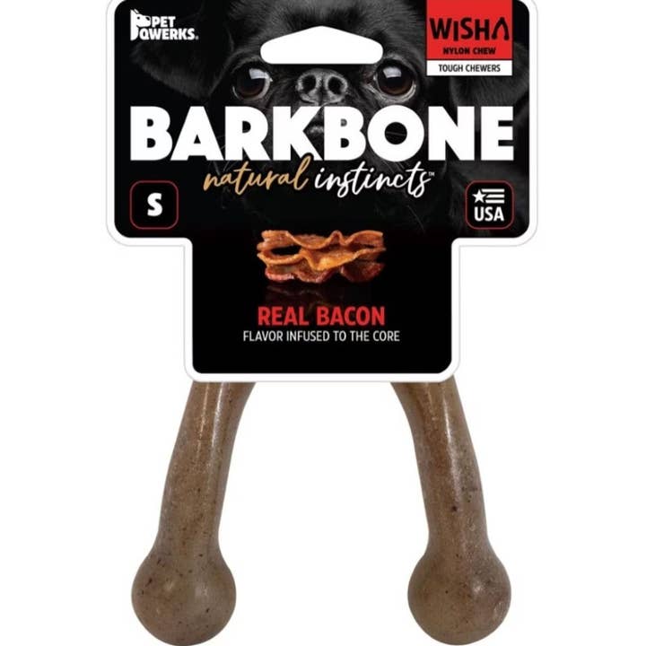 Playful Tail - Wholesale Pet Chew Toy - Dog - Pet Qwerks Wishbone BarkBone Chew Dog Toy (Various Flavors & Sizes)