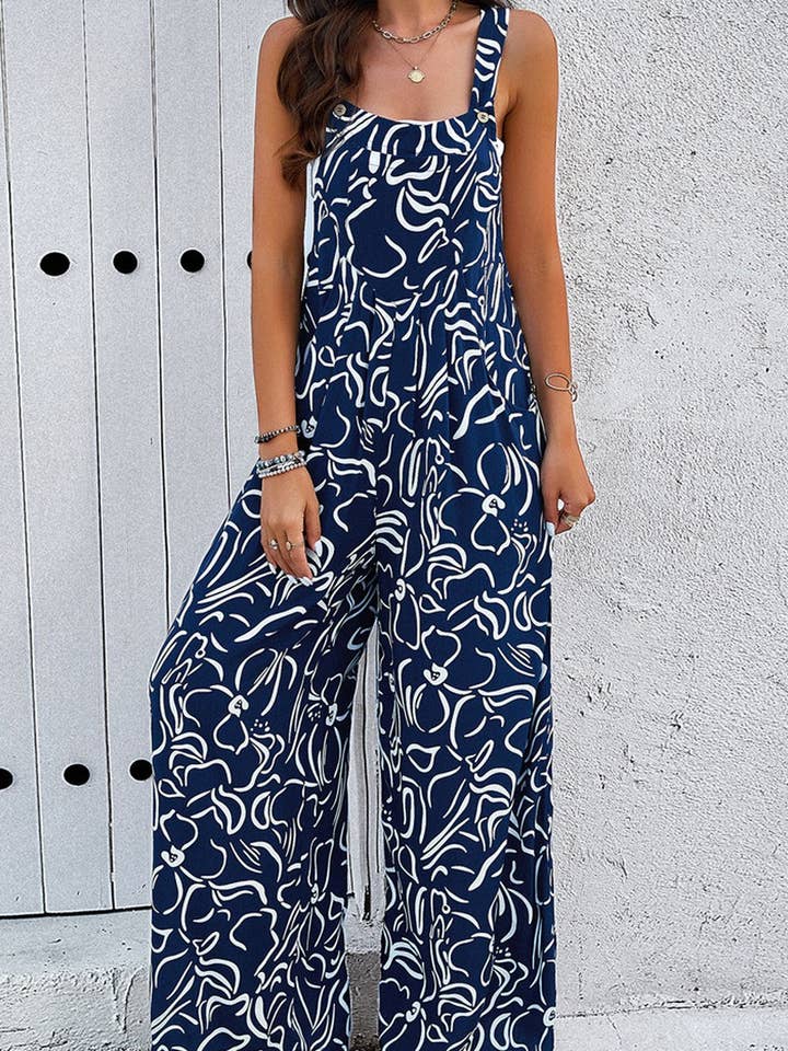 Lily Clothing - Wholesale Jumpsuit - Women's - TEMPERAMENT ELEGANT PRINTING JUMPSUIT_CWSJS0326