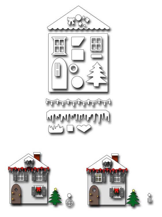 Frantic Stamper Precision Die - Christmas House for wholesale by Ecstasy Crafts Distributing