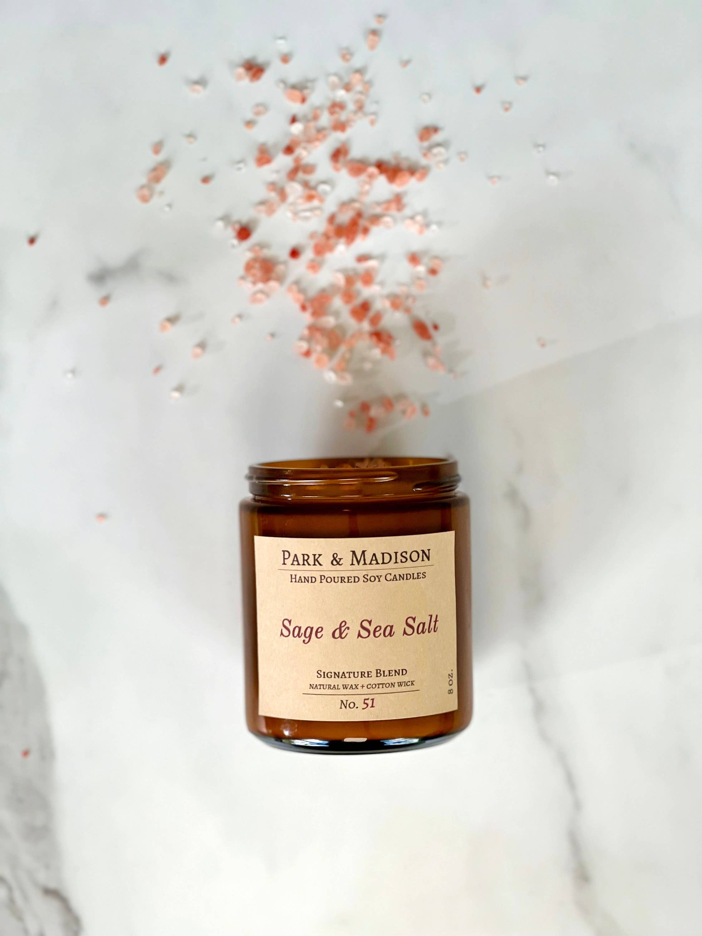 Park & Madison - Vendita all'ingrosso Candela in vasetto - Candela di soia con salvia e sale marino1