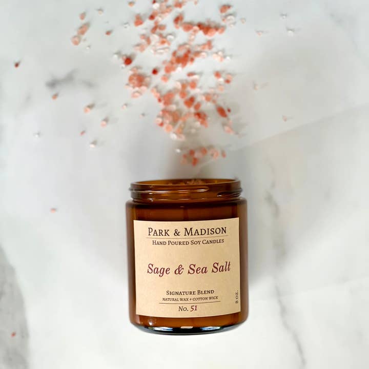 Park & Madison - Vendita all'ingrosso Candela in vasetto - Candela di soia con salvia e sale marino1