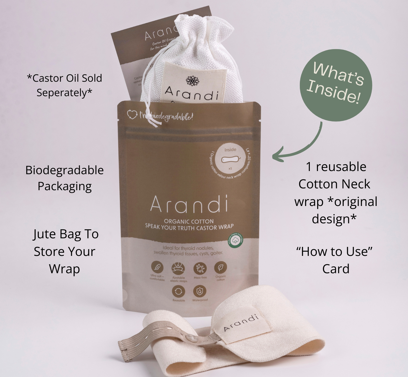Arandi LLC - Wholesale Hot/Cold Compress - Organic Speak Your Truth Wrap8