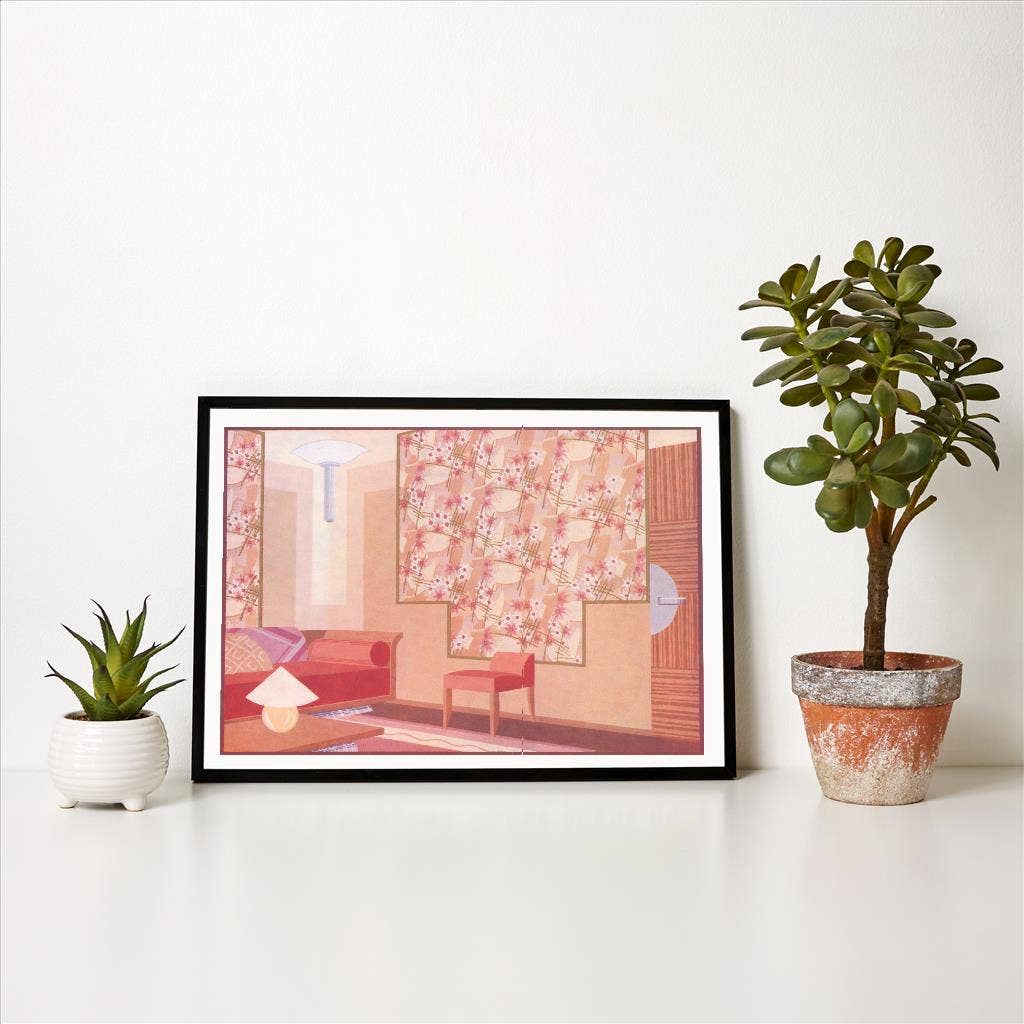 Found Image Press - Wholesale Art Print - Art Print AD-628 Living Room Rendering1