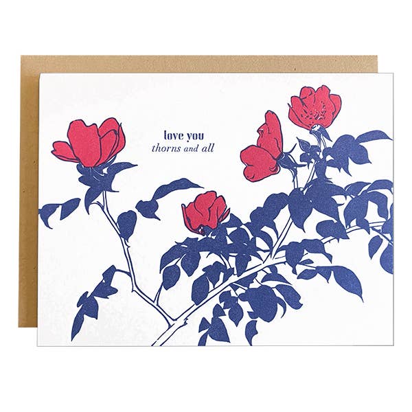 Cartão Espinhos de Rosa Selvagem por atacado de Navy Midnight Press