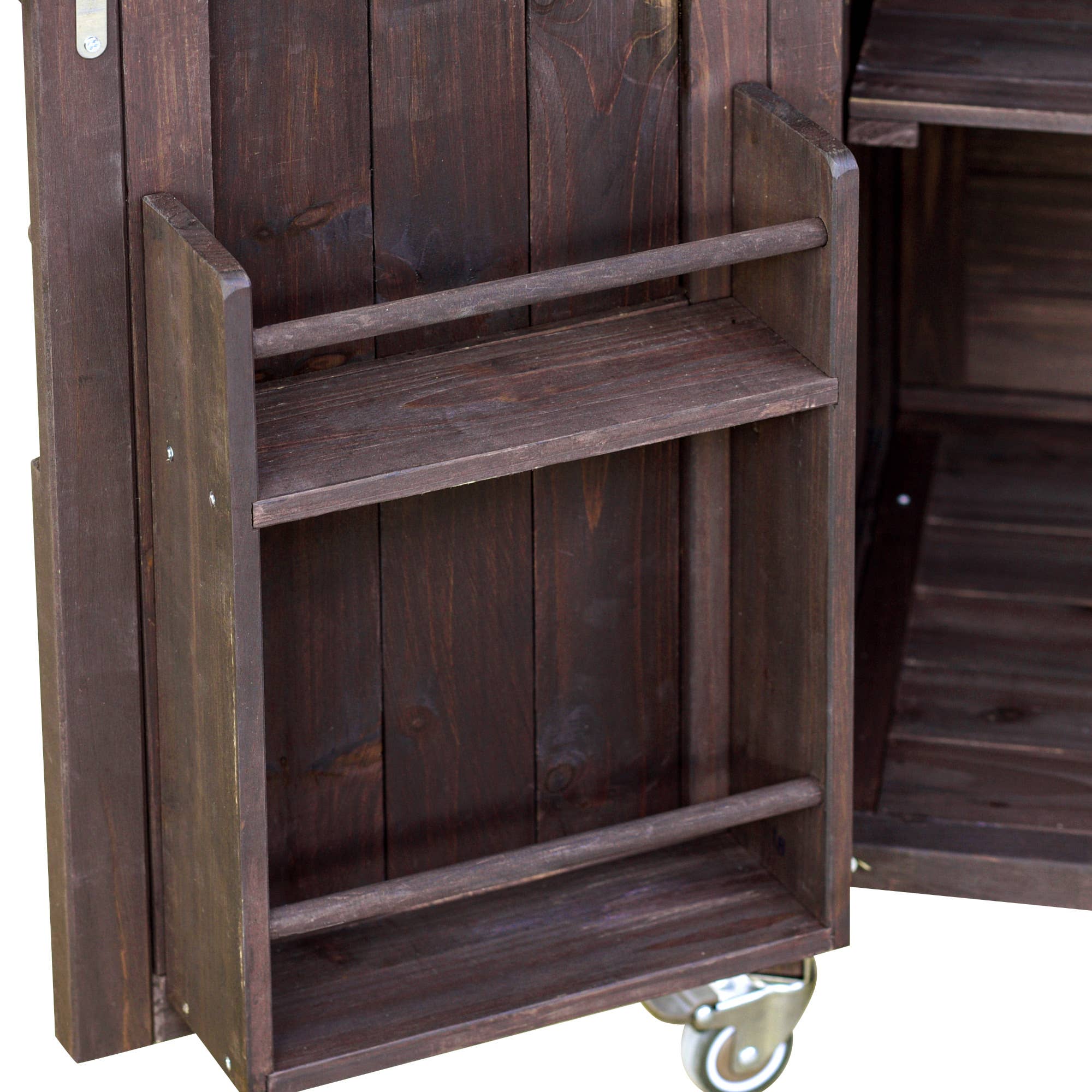 39F Inc. - Wholesale Outdoor Ornament/Decor - Outdoor Kitchen Island,Farmhouse Solid Wood Rolling Cart54