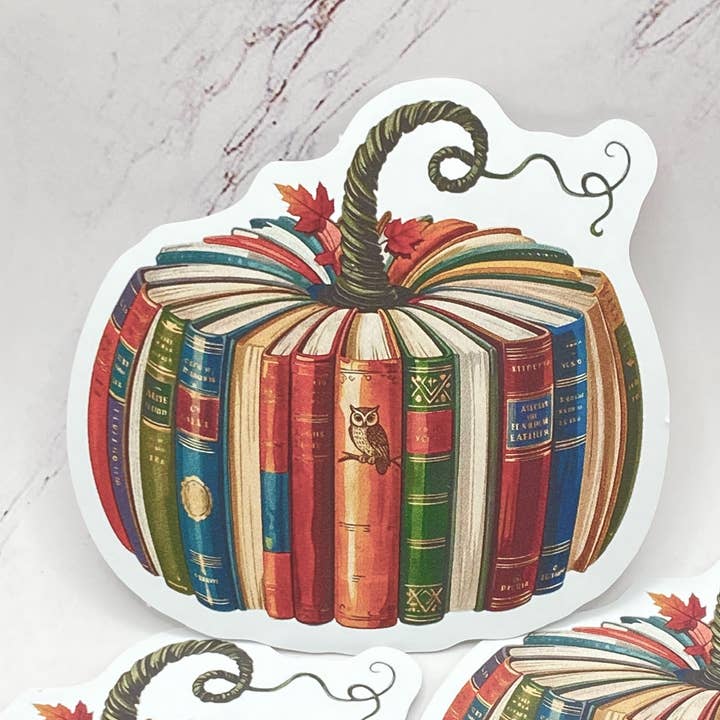 Bog Græskar EFTERÅR Udstanset Klistermærke for engroshandel hos KL Design Works