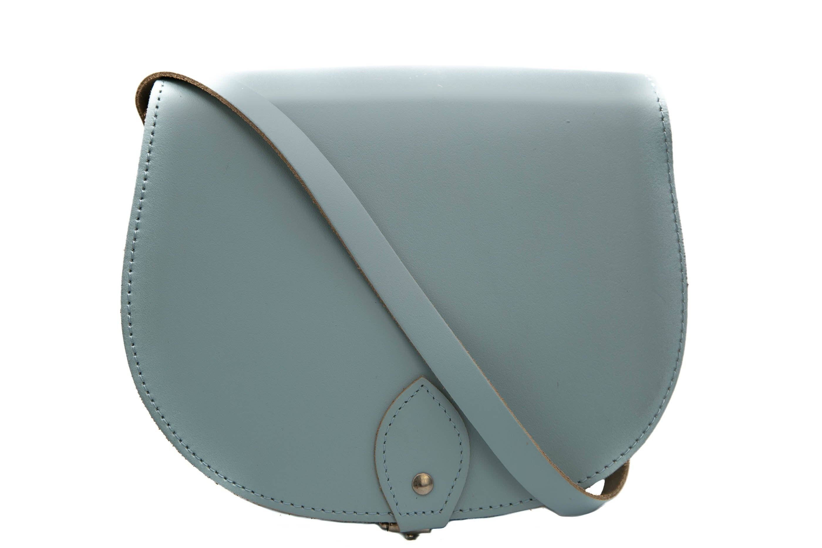 Baby Blue Leather Saddle Crossbody Bag - Zarah for wholesale on Faire2