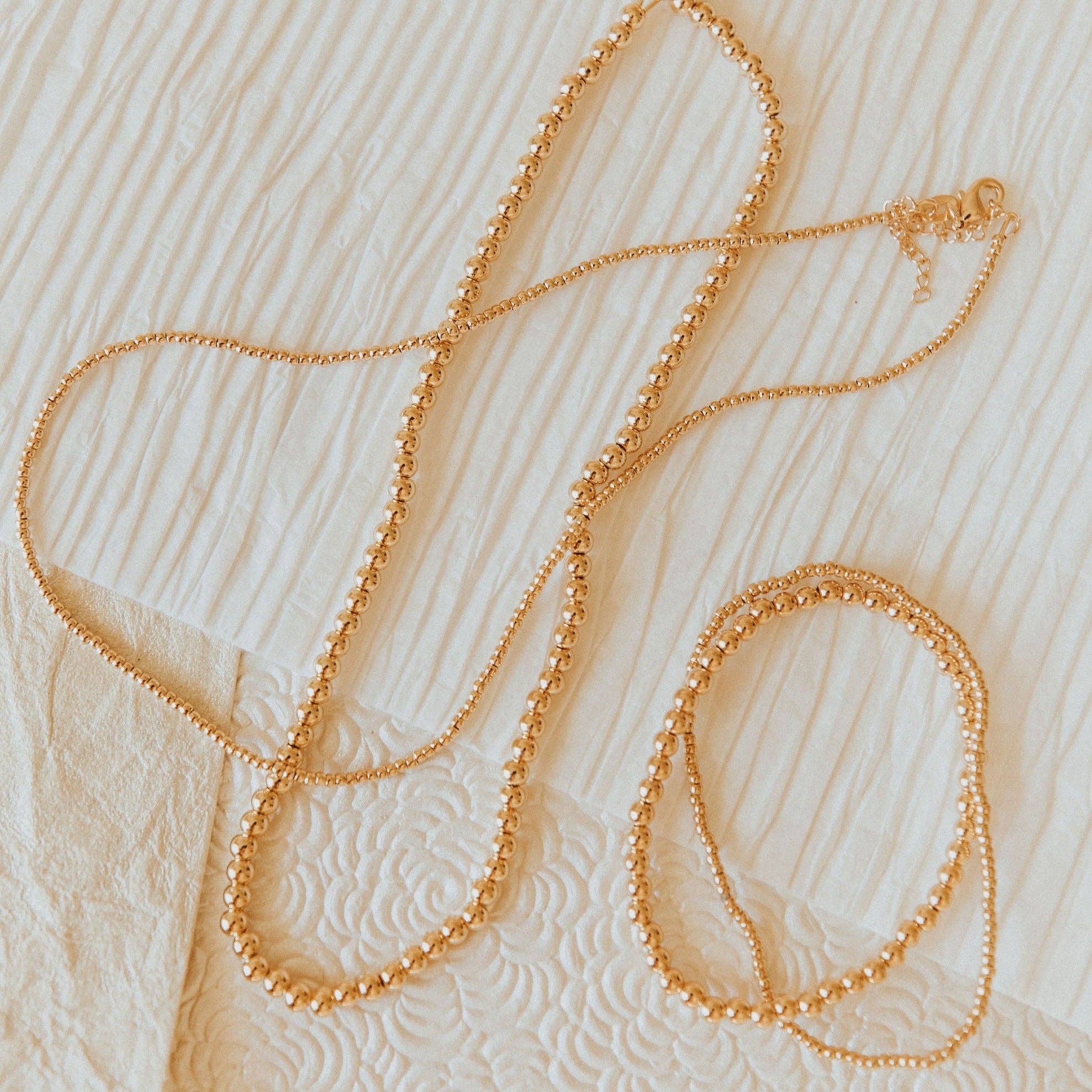 Mauve Jewelry Co. - Vente Collier de perles - Collier à perles dorées Staci5