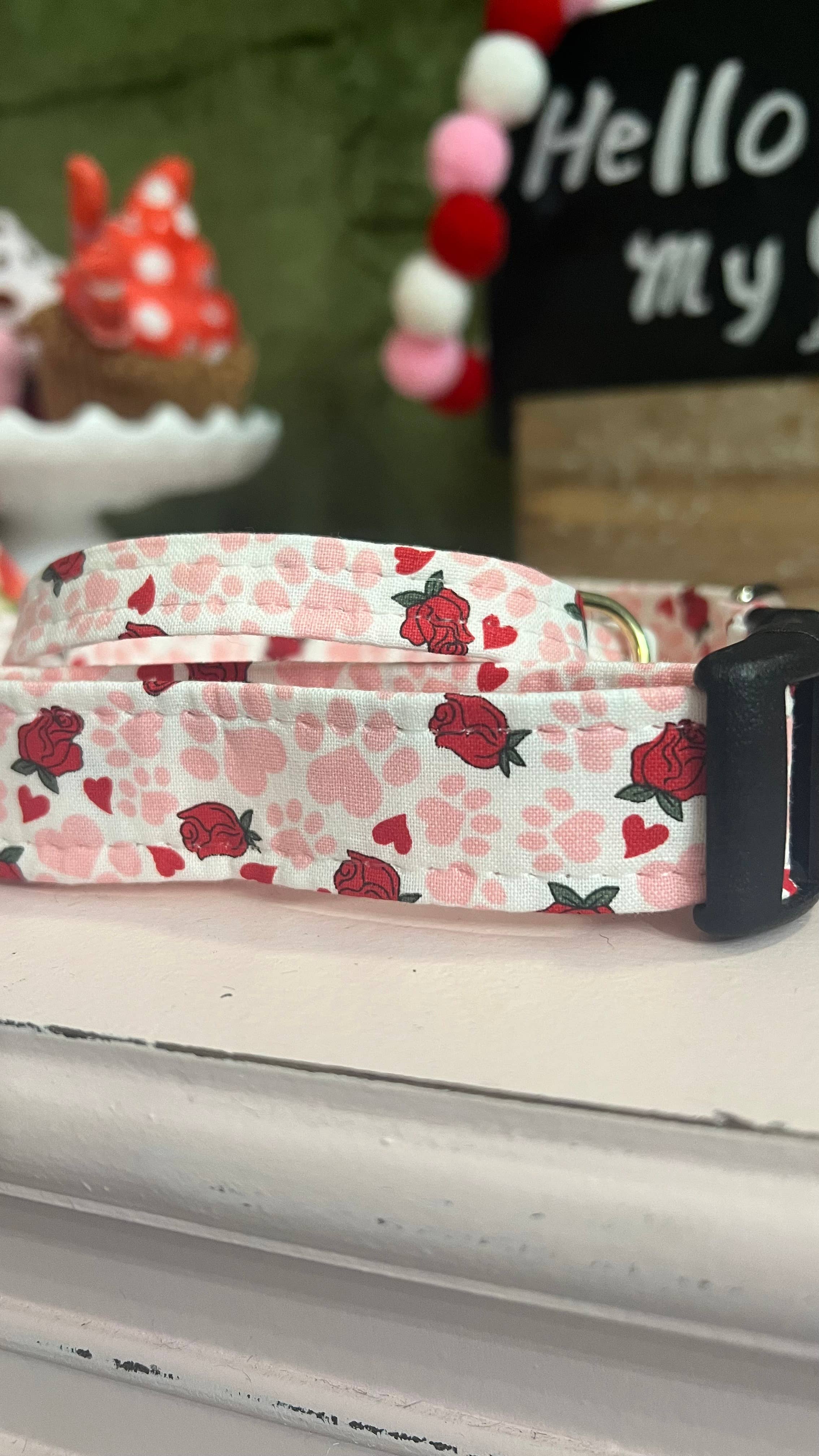 Little Barks Boutique - Wholesale Pet Collar - Dog - Valentine's Day Dog Collar - Heart and Paws Collar for pets 1