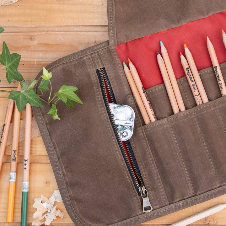 Estojo enrolável em lona encerada para lápis de artistas por atacado de Maiook