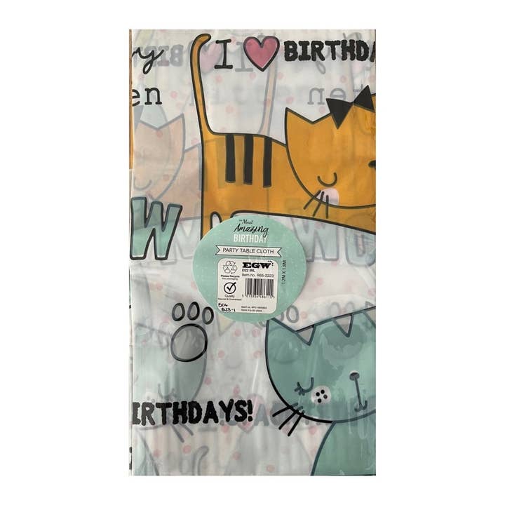 Kitten Themed Birthday Table Cloth for wholesale by Kids Party Craft