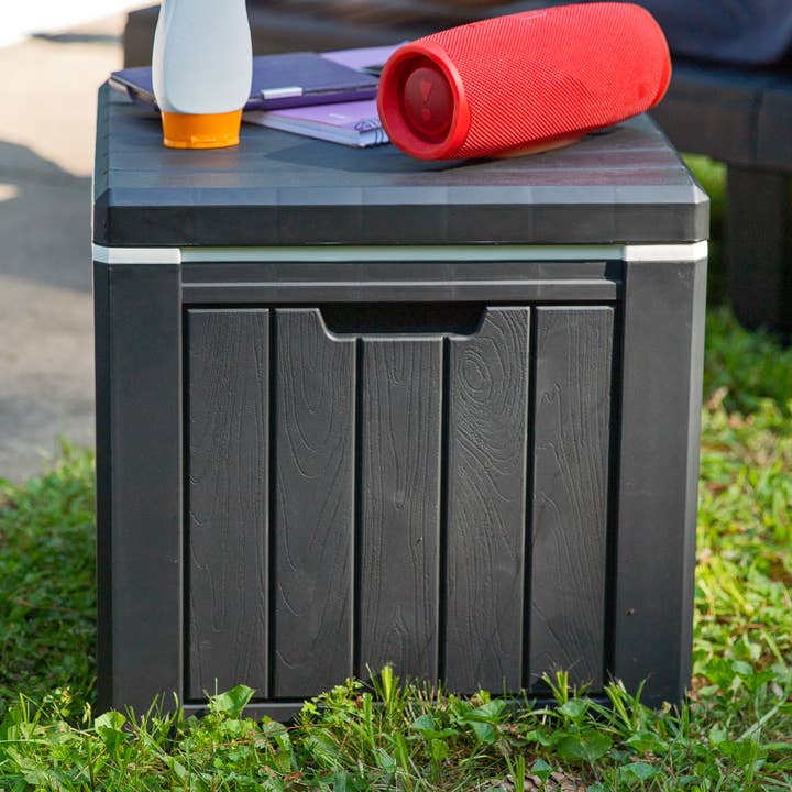 9-Gallon Outdoor Polypropylene Resin Cooler Box - Black for wholesale by Sunnydaze Decor