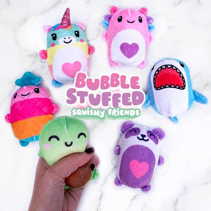 Top Trenz Inc - Wholesale Squishy Toy - Kids & Baby - Bubble Stuffed Squishy Friends Original Plush Wrapped Fidget