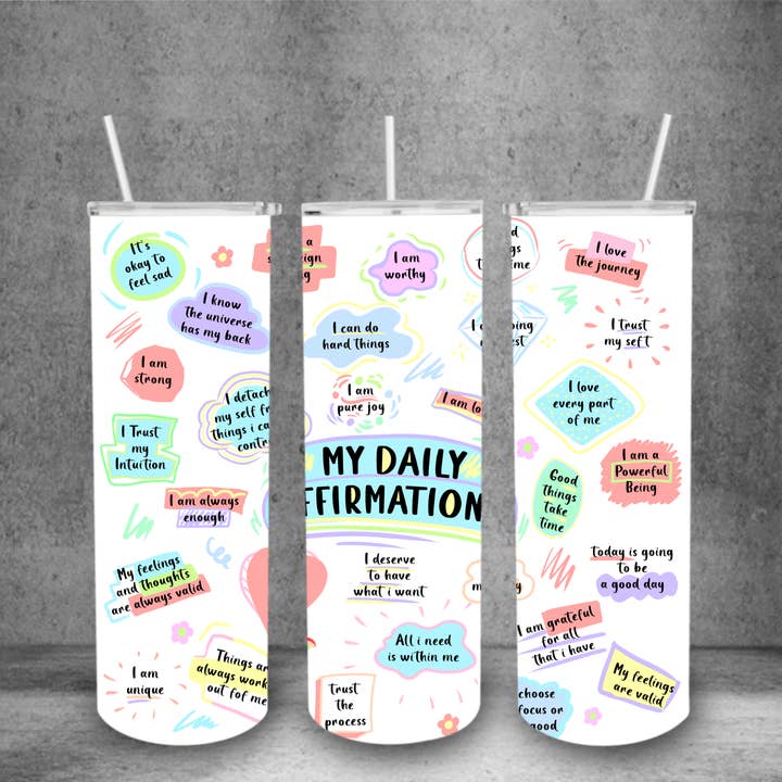 Dagliga bekräftelser Tumbler för wholesale av Wicked Flower Creations