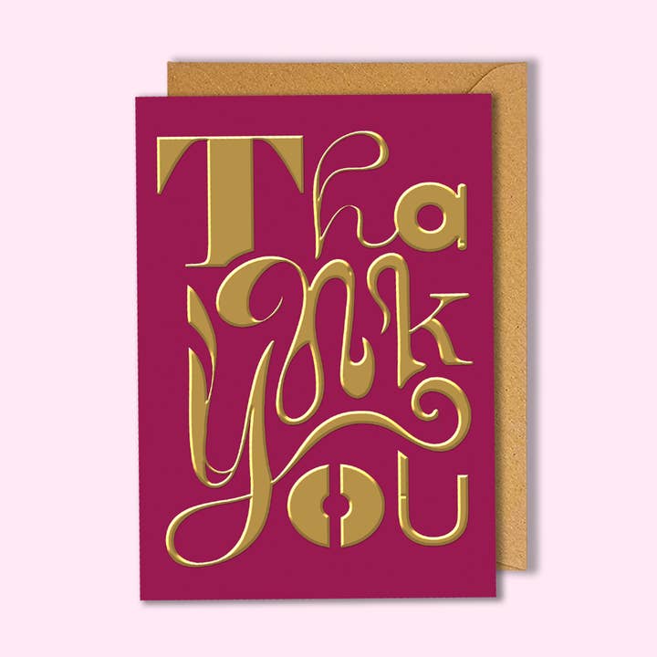 Tarjeta Postal de Papel de Oro "Gracias" para venta al por mayor de Oditti