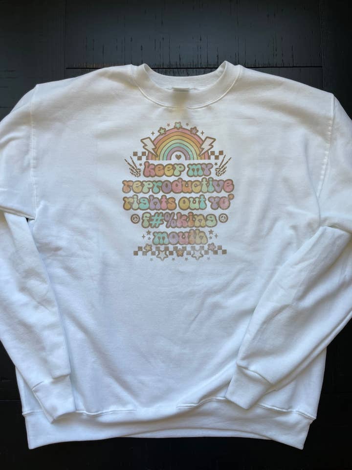 Reproductive right crewneck for wholesale by Clara Nova