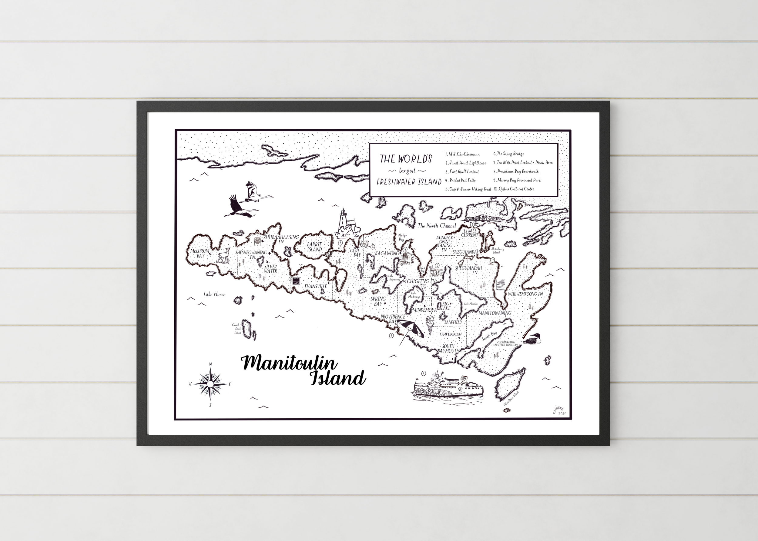 Heirloom Island – Mapa por atacado – Ilha Manitoulin/Mapa Ilustrado2