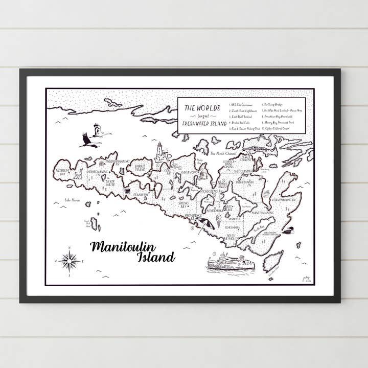 Heirloom Island – Mapa por atacado – Ilha Manitoulin/Mapa Ilustrado2