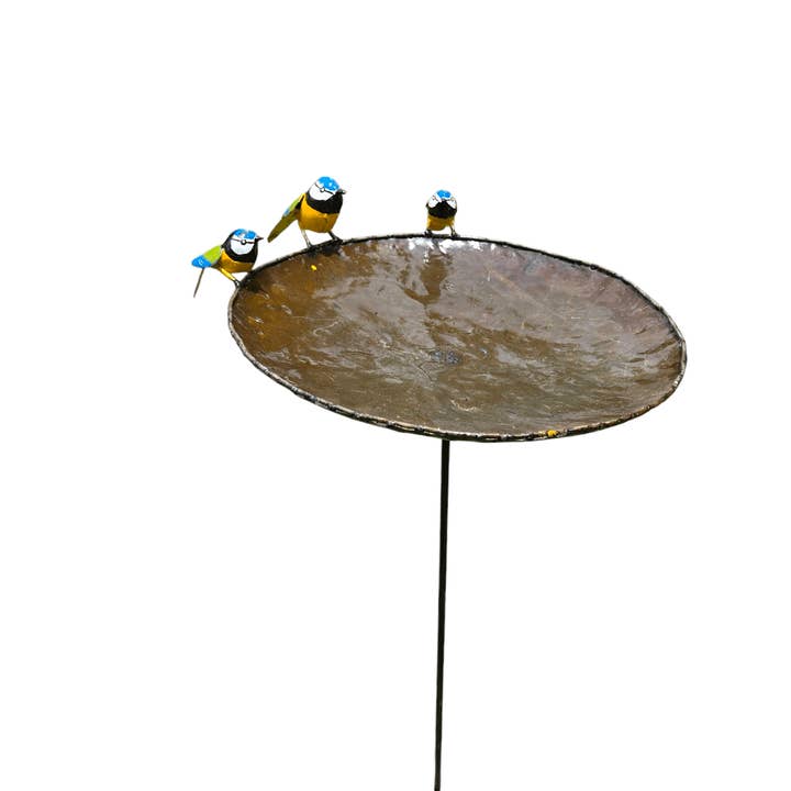 Zimba-Arts - Wholesale Vogelvoederhuisje - METALEN BLAUWE KOOLMEES FM3 ZWEMBAD VOGELVOEDER OP STOK2