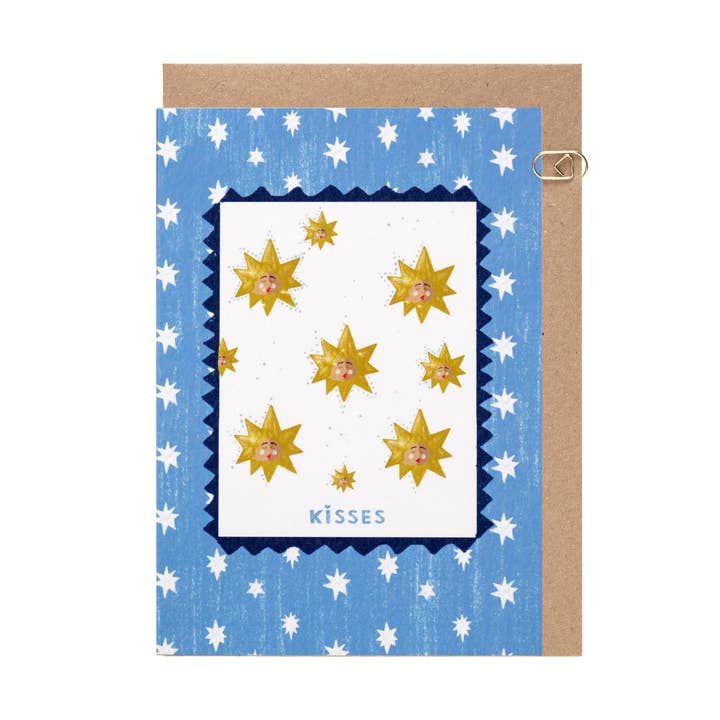 Meloo - Vendita all'ingrosso Biglietti d'amore - Biglietto Baci Celestiali Blu