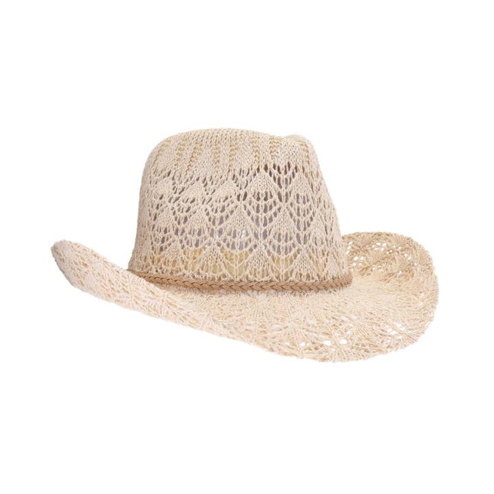 C.C Beanie - Wholesale Cowboy Hat - Women's - Tahoe C.C Horseshoe Lace Knit Cowboy Hat CBC0136