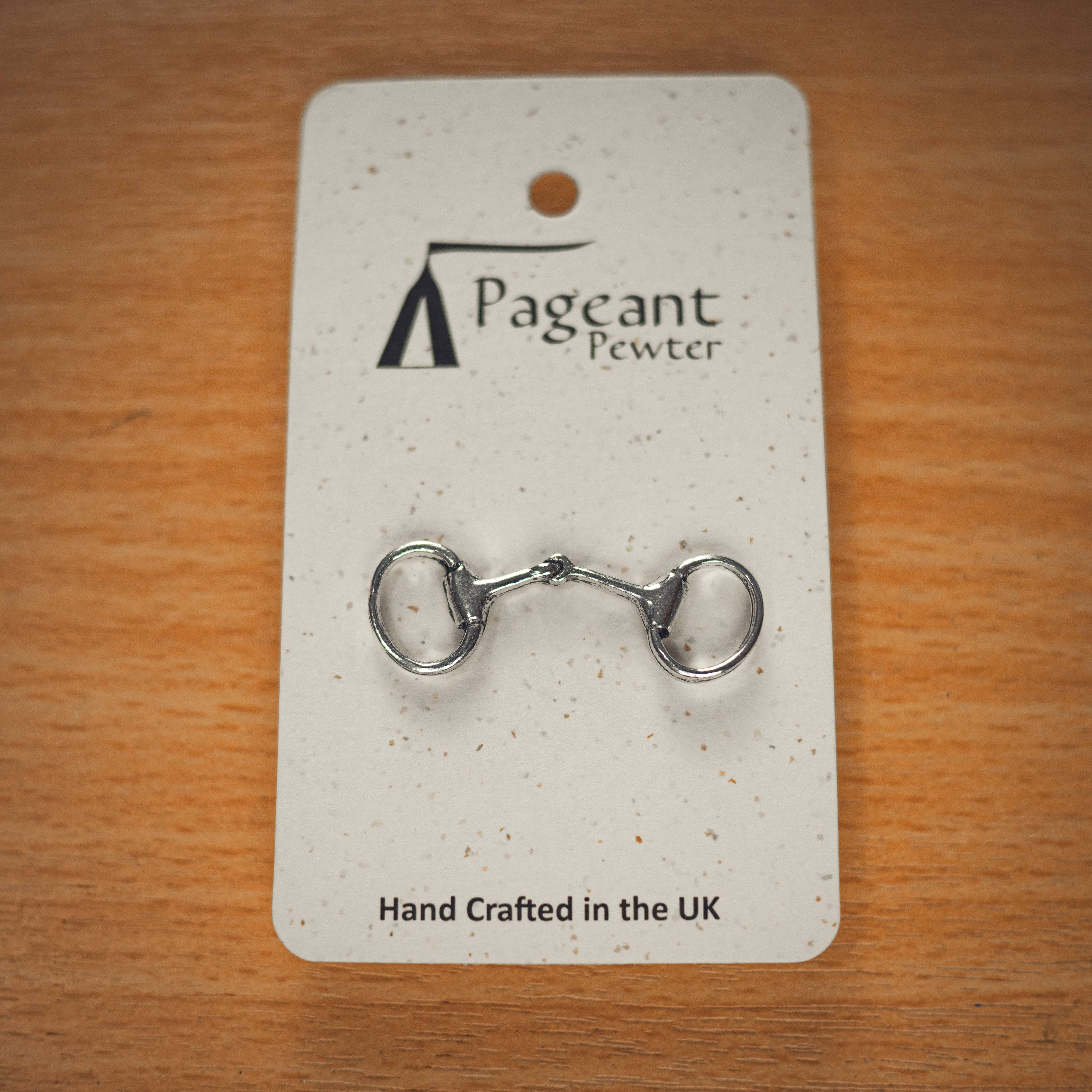 Pageant Pewter – wholesale Lapel pin/button – Pewter Snaffle Bit pin badge0