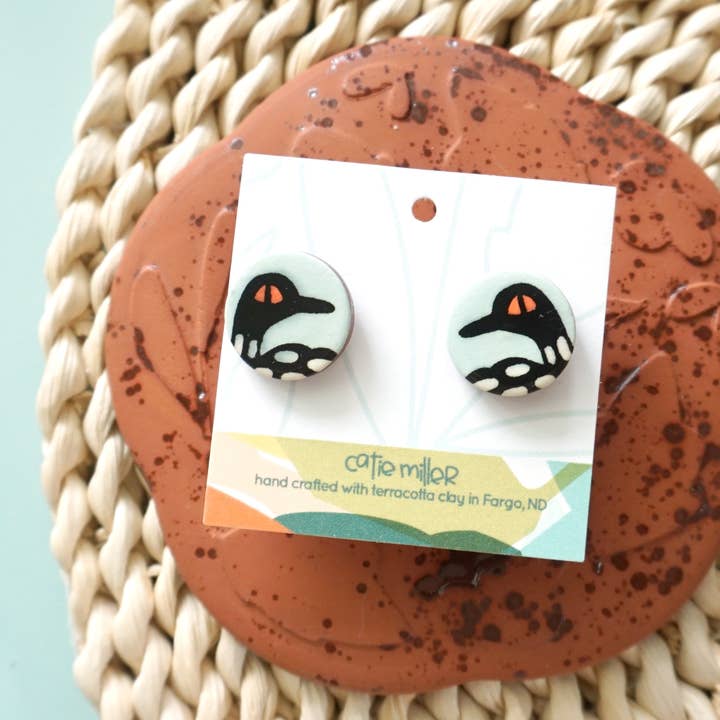 Catie Miller Ceramics - Wholesale Stud/Post Earrings - Loon Stud Post Earring - Wholesale1