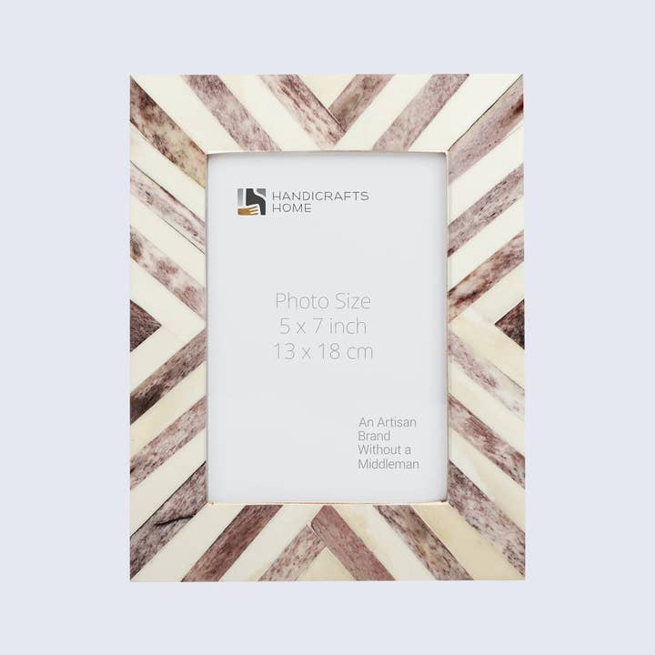 Auftragsfertigung Chevron-Muster Braun & Weiß Bilderrahmen für den Großhandel von Handicrafts Home