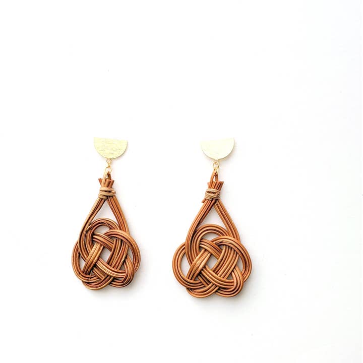Dynamo - Venta al por mayor Pendientes colgantes - Pendientes de mimbre Joyas de ratán Boho Verano Pendientes