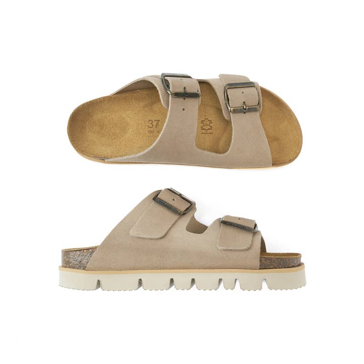 Mandél - Wholesale Sandals - Women's - Ciabatta two bands ANA taupe - Art.MD02434