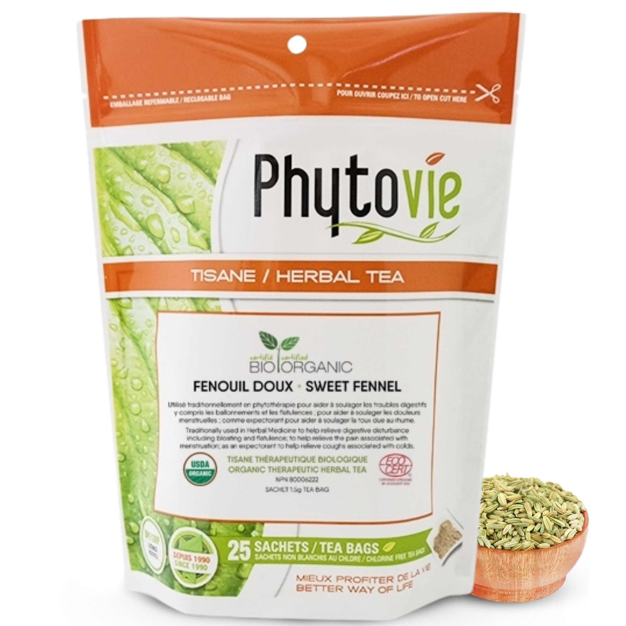 REMOVED BRAND - Wholesale Health/Detox Tea - Organic Sweet Fennel | Bloating & Flatulence | 25 Sachets0