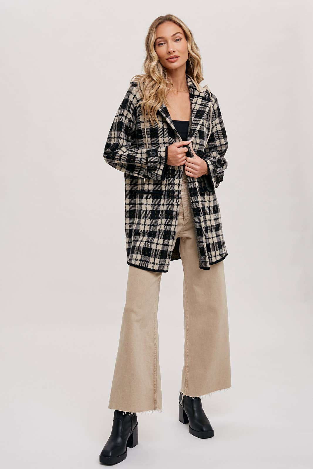 Bluivy - Wholesale Jacket - Women's - PLAID HOODIE JACKET21