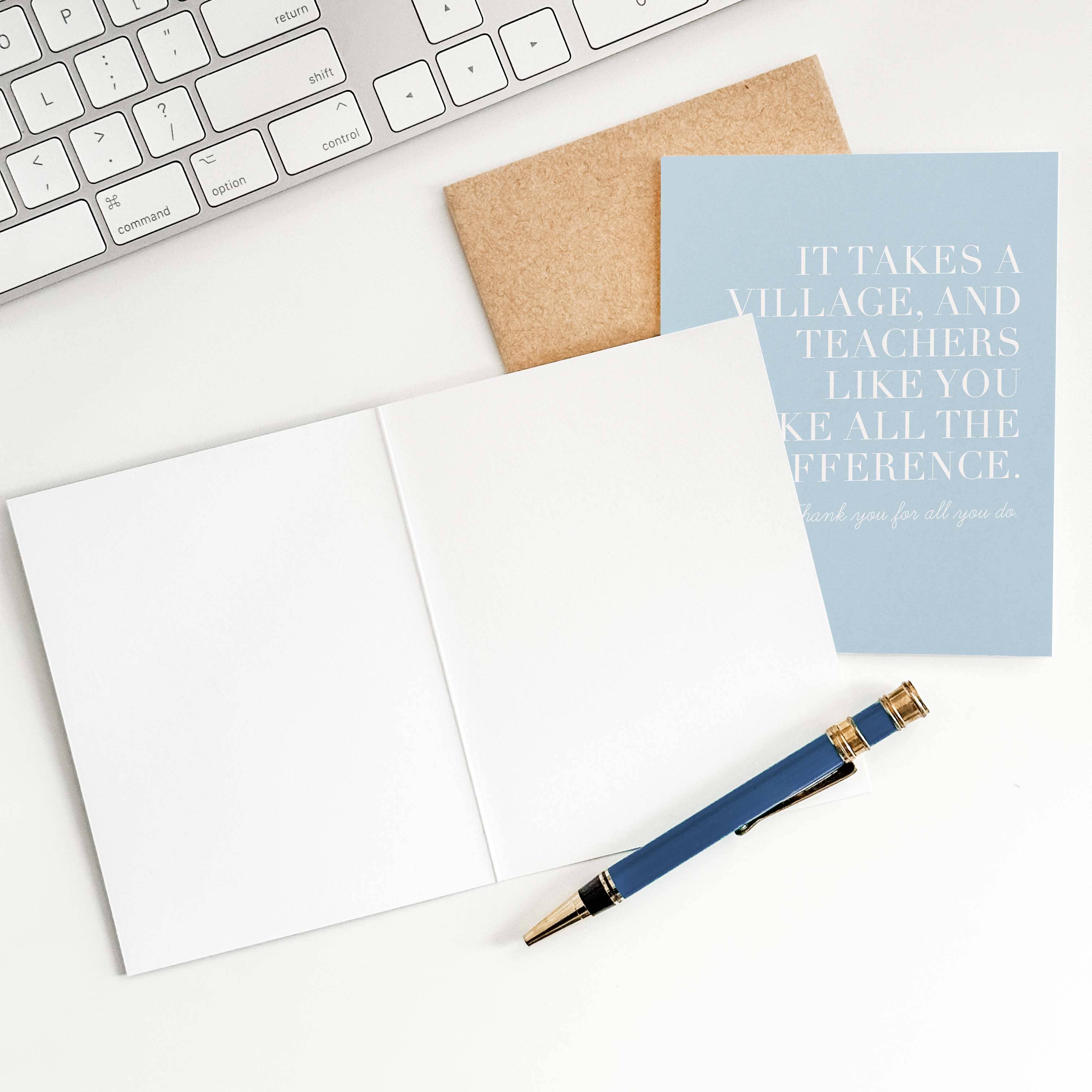 Blú Rose - Wholesale Teacher/Back-to-School Card - Teacher Appreciation Card - It Takes a Village Thank You1