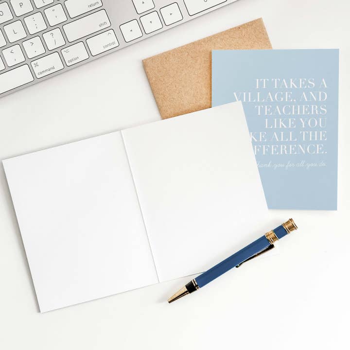 Blú Rose - Wholesale Teacher/Back-to-School Card - Teacher Appreciation Card - It Takes a Village Thank You1