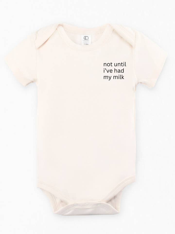"Milk First" Organic Baby Onesie for wholesale by The Southern Bunny
