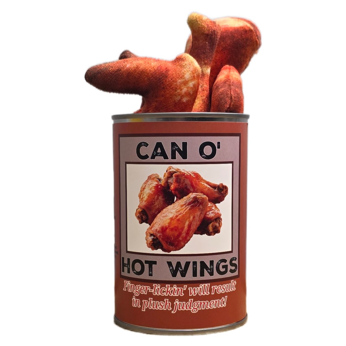 Canned Gifts - Wholesale Gag Gift/Novelty Gift - Can O' Hot Wings- 5 Plush Chicken Wings Legs Gift w/Jokes4