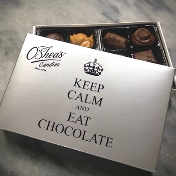 Occasion Gift Box “Keep Calm Eat Chocolate” Assortment for wholesale by O'Shea's Candies Sweet Shop