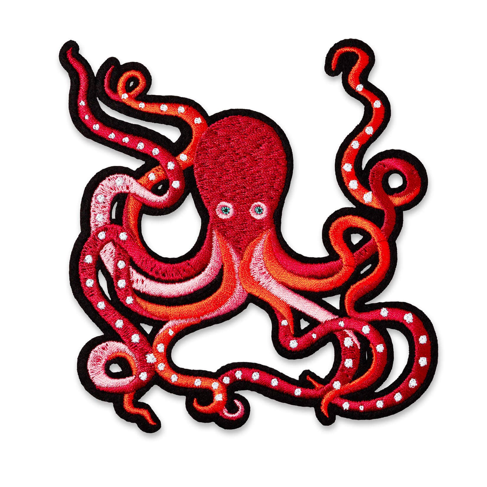 Macon & Lesquoy - Vente Écusson - Écusson thermocollant brodé à la machine - Pieuvre Rouge0