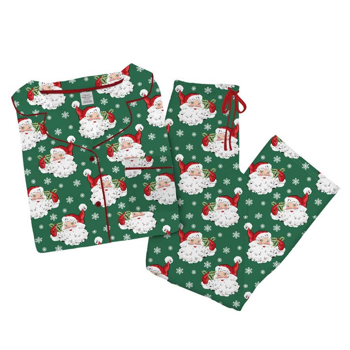 Opportunities - Wholesale Lounge Set - Women's - Evergreen Vintage Santa Button Down Loungewear Set XL/3XL0