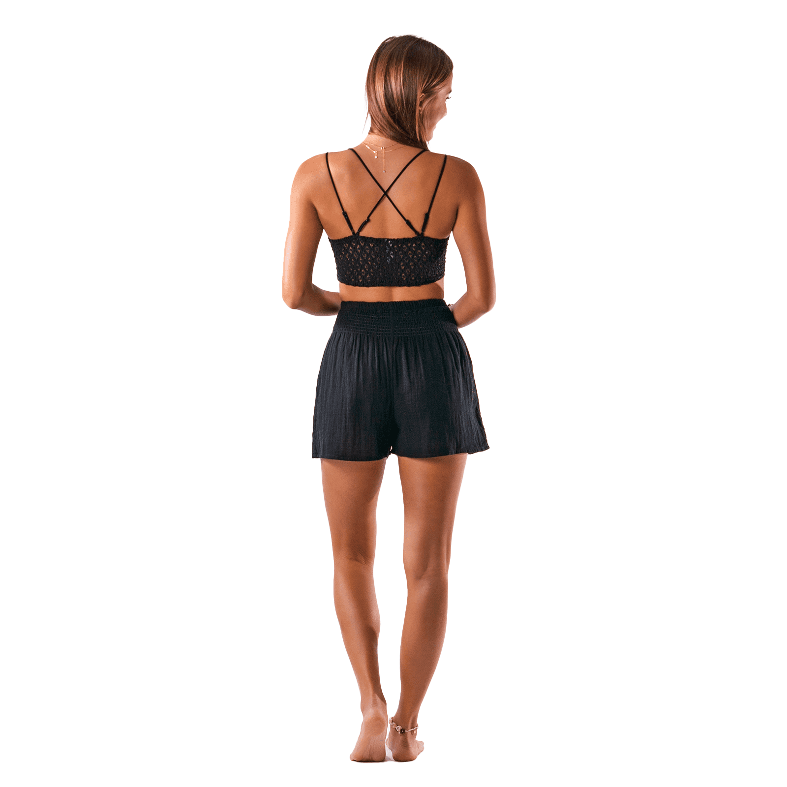 Lotus and Luna - Wholesale Shorts - Women's - Black Cotton Shorts5