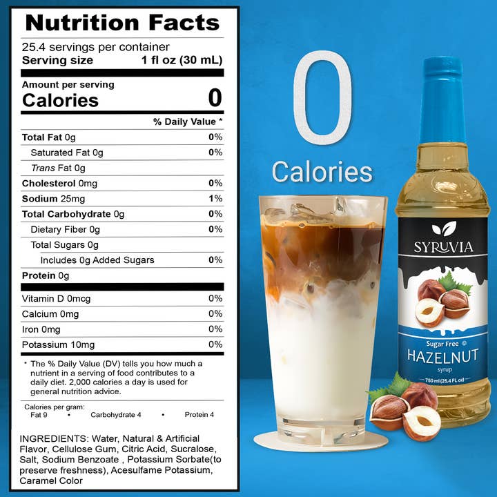 Syruvia - Wholesale Flavored Syrup - Sugar-Free Hazelnut Syrup