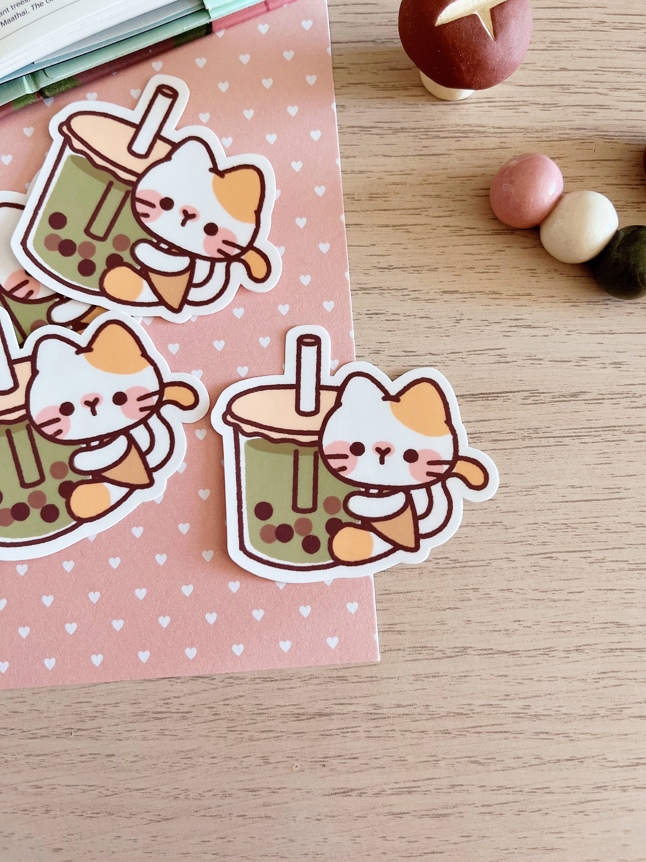 Cherry Rabbit - Wholesale Sticker - Bubble Tea Cat Sticker0