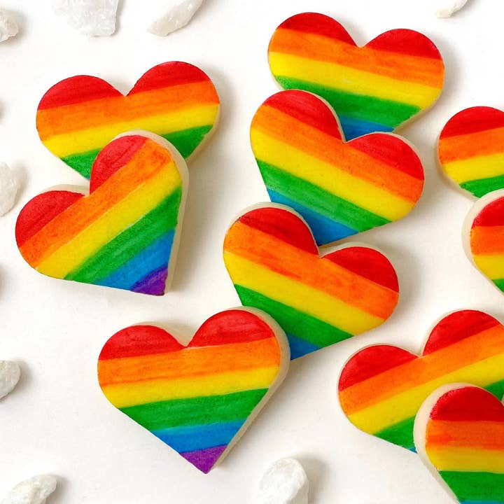 marzipops - Venta al por mayor Galletas - Corazones gourmet de mazapán Candy Pride Rainbow