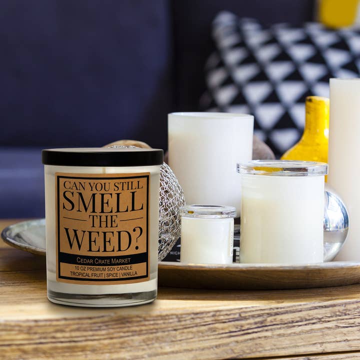 Cedar Crate Market - Wholesale Jar/Filled Candle - Can You Still Smell The Weed Kraft Candle