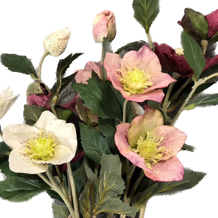 Mezu Silk Flowers - Wholesale Artificial Flowers - Artificial White Hellebores3