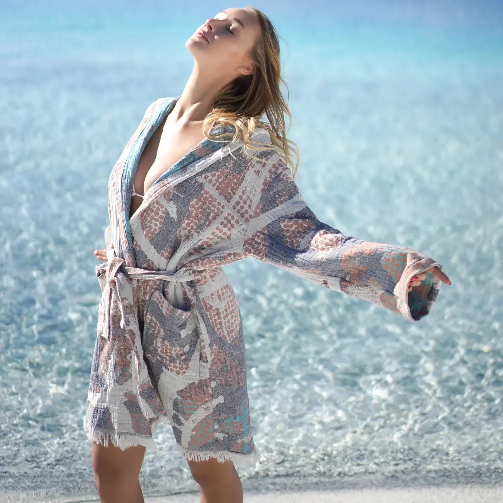 Bagno Milano - Vente Peignoir – femme - Collection de peignoirs et ponchos en peshtemal bio Bagno Milano22